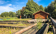 Floßplatz mit Holz, Foto: Michael Mattke, Lizenz: Gemeinde Schorfheide