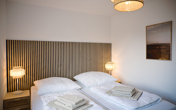 Example image: double bed in sleeping area, Foto: Timotheus Israel, Lizenz: Skan-Park