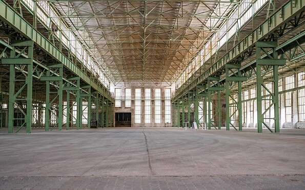 Kranbauhalle leer, Foto: Florian Heilmann, Lizenz: Stadt Eberswalde
