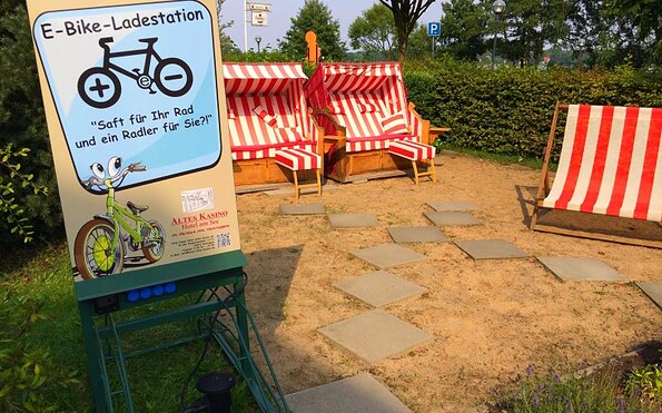 E-Bike - Ladestation am &quot;Altes Kasino&quot; Hotel am See in Neuruppin, Foto: Max Golde