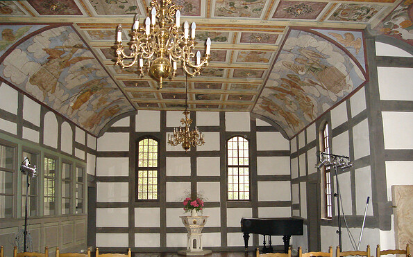 Fachwerkkirche Saathain, Foto: Tourismusverband Elbe-Elster-Land e.V., Lizenz: Tourismusverband Elbe-Elster-Land e.V.