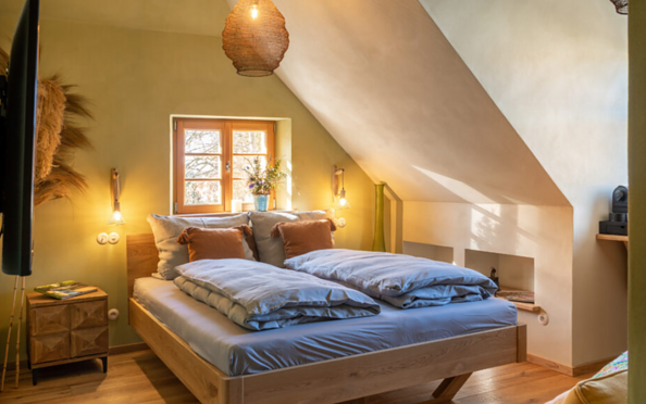 Schlafbereich - Das grüne Doppelzimmer, Foto: Jan Kittler