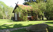 Blockhütte Außen, Foto: Wolfgang Austermann, Lizenz: Wolfgang Austermann