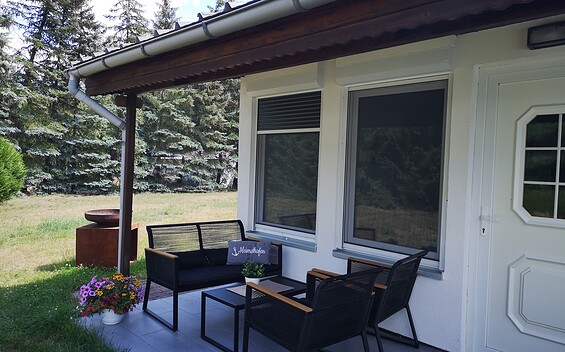 Terrasse des Bungalows "Elli" in der Meixa Bungalowvermietung, Foto: Meixa Bungalowvermietung GbR, Lizenz: Meixa Bungalowvermietung GbR