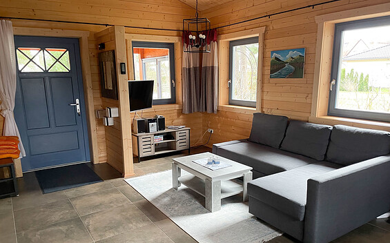 Gemütlicher Wohnbereich im Ferienhaus Elsternstieg, Foto: Andreas Pätsch