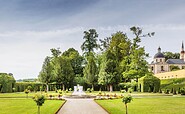 Blick auf den rekonstruierten Barockgarten von der Orangerie aus, Foto: Bernd Geller