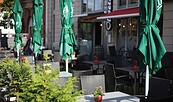 Außenterasse der Pizzeria Oliveto, Foto: Anastasiia Kalko, Lizenz: Deutsch-Polnische Tourist-Information Frankfurt (Oder)