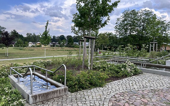 Water treading pool in the Kneipp Park Wendisch Rietz, Foto: Nadine Weber, Lizenz: Tourismusverein Scharmützelsee e. V.