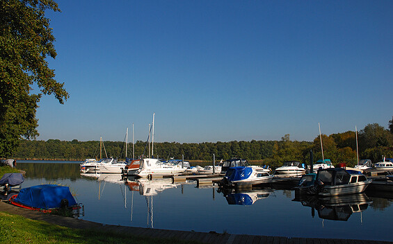 Schwielochsee-Camping Niewisch - Stege in einer Bucht, Foto: Christin Drühl