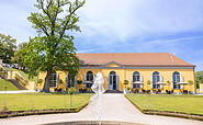 Blick auf die Orangerie im Barockgarten , Foto: Marian Kämpfe, Lizenz: Kämpfe Events