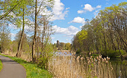 Blick vom Treidelweg auf den Finower Wasserturm , Foto: Anke Bielig, Lizenz: Gemeinde Schorfheide