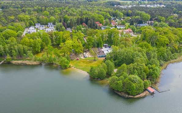 Luftaufnahme vom Cecilienpark am Scharmützelsee in Bad Saarow, Foto: Artprojekt Entwicklungen GmbH