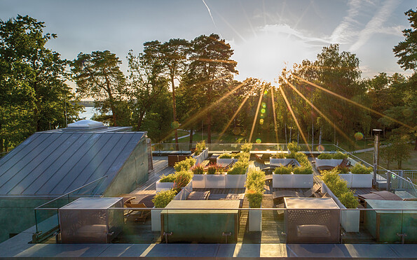 Dachterrasse der PanoramaSauna, Foto: Ilka Richnow