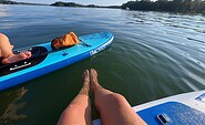 SUP fahren auf dem Scharmützelsee, Foto: Tourismusverein Scharmützelsee