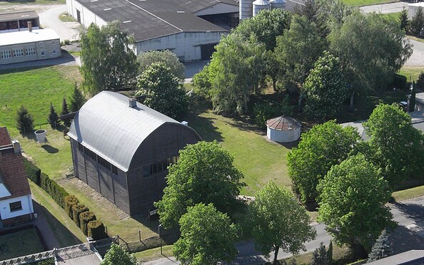Wettermuseum, Ballonhalle vom Drachen aus fotografiert, Foto: Wettermuseum e. V.