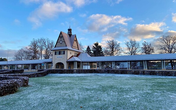 historischer Bahnhof Bad Saarow im Winter, Foto: Tourismusverein Scharmützelsee
