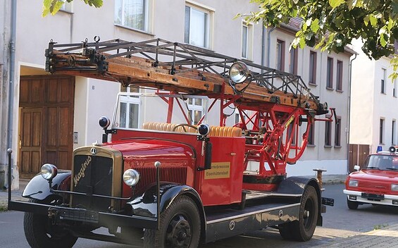 Feuerwehr- und Technikmuseum Eisenhüttenstadt, Drehleiter DL19, Foto: Städtisches Museum Eisenhüttenstadt