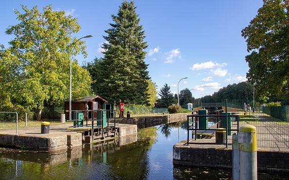 Blick auf die Schleuse Leesenbrück, Marienwerder, Foto: ScottyScout