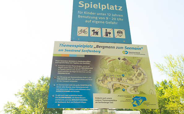 Information Board Themed playground ‘From miner to sailor’, Foto: Dana Kersten, Lizenz: Touristinformation Senftenberg