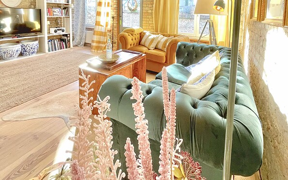 Ferienhaus Wohnzimmer mit Gartenblick, Foto: Harms, Lizenz: Harms