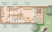 Ferienhaus Grundriss, Foto: Harms, Lizenz: Harms