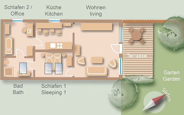 Ferienhaus Grundriss, Foto: Harms, Lizenz: Harms