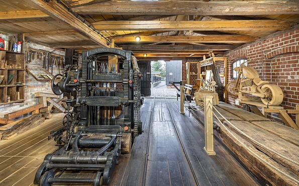 Holländerwindmühle Straupitz - in der Sägemühle, Foto: Gerd Nowak