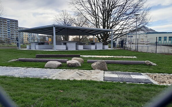Barbecue area with play facilities, Foto: Natalie Schmidt, Lizenz: Tourismusverband Lausitzer Seenland e.V.
