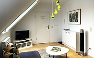 Entrance and sofa corner, vacation apartment 1, Foto: U. Haselbauer, Lizenz: Tourismusverband Lausitzer Seenland e.V.