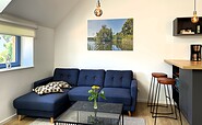 Couch in the living and lounge area, vacation apartment 2, Foto: U. Haselbauer, Lizenz: Tourismusverband Lausitzer Seenland e.V.