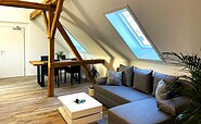 Nochten vacation apartment: View of the living and dining area, Foto: Ulrike Haselbauer, Lizenz: Tourismusverband Lausitzer Seenland e.V.