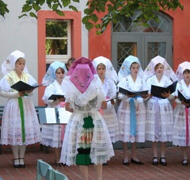 Wendisches Museum mit dem Chor des Niedersorbischen Gymnasium Cottbus (Foto: Werner Meschkank)