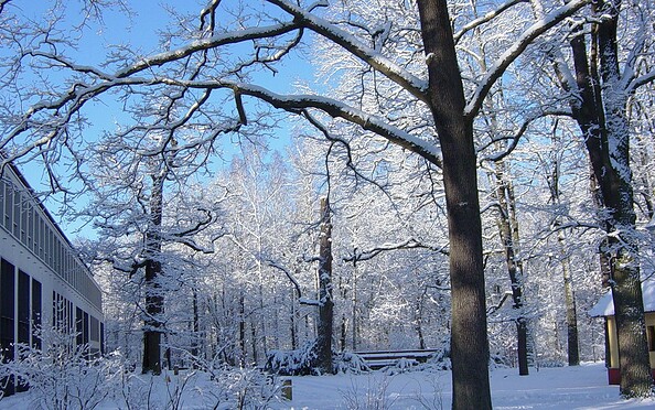 Außenansicht Restaurant "Von Hövel" im Winter, Foto: Ringhotel Schorfheide, Lizenz: Ringhotel Schorfheide