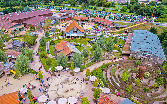 Karls Erlebnis-Dorf in Elstal von oben, Foto: Karls Erlebnis-Dorf, Lizenz: Karls Markt OHG