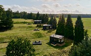 Drohnenaufnahmen der Lodges am See, Foto: StayRaus GmbH, Lizenz: Tourismusverband Prignitz