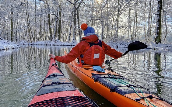 Winterpaddeln im Spreewald ..., Foto: Bootsverleih Richter/Kajaksports, Lizenz: Bootsverleih Richter/Kajaksports