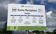 Schild Kanu-Rastplatz Stolpe/Oder, Foto: Alena Lampe, Lizenz: TMU GmbH