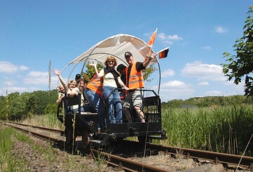 Fahrradrdraisine auf der Strecke Zossen-Jüterbog, Foto: Foto: ERLEBNISBAHN
