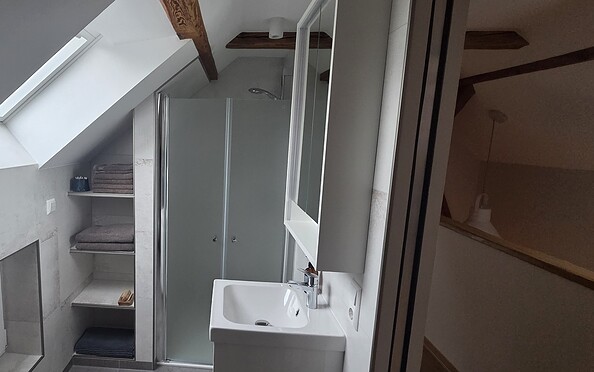 Badezimmer mit Dusche, Foto: Alexander Mendiburu