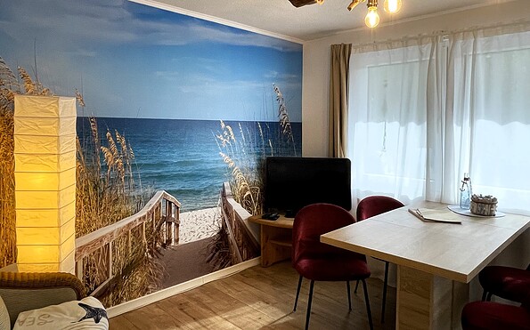 Living area, Albatros House, Foto: Ulrike Haselbauer, Lizenz: Tourismusverband Lausitzer Seenland e.V.