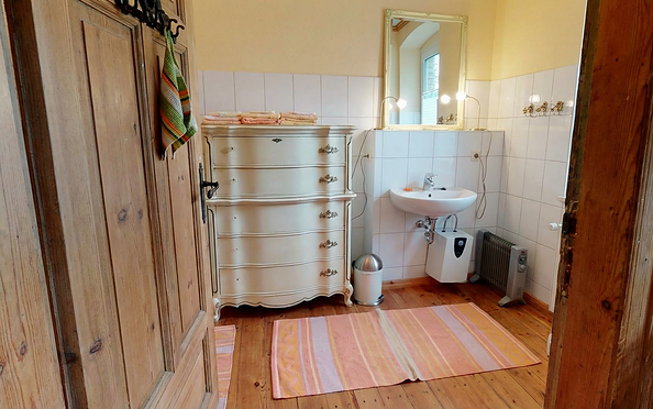 Ferienwohnung Alter Bahnhof, Bad, Foto: Ingrid Singer, Lizenz: Ingrid Singer