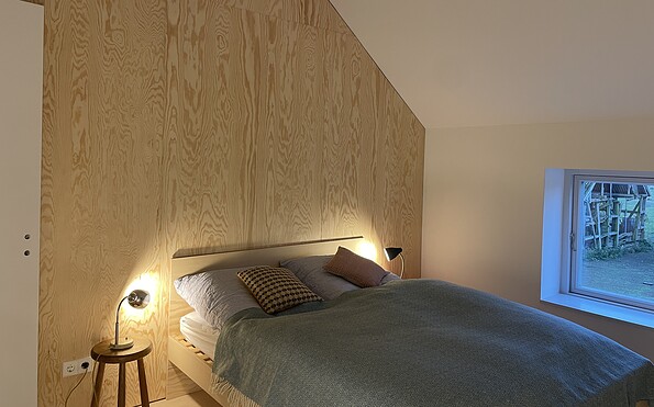 Schlafzimmer 5er-Haus (Haus Buche), Foto: Buchholzhaus GbR