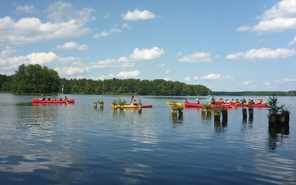 Paddeln als Gruppe, Foto: Susanne Töpfer, Lizenz: Kurzzeithelden