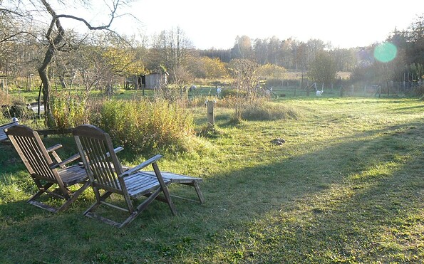 Garten mit Liegestühlen, Foto: Martin Krassuski
