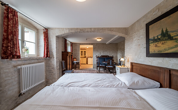 Gutshaus Lietzow Doppelbett, Foto: Schob Hotel &amp; Gastro GmbH, Lizenz: Schob Hotel &amp; Gastro GmbH