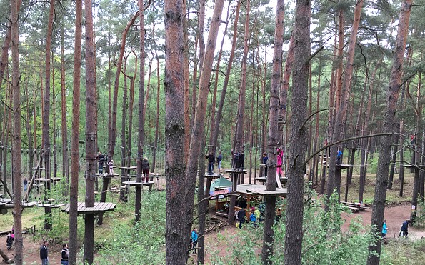 Klettern im Kletterwald, Foto: Kletterwald Schorfheide, Lizenz: Kletterwald Schorfheide