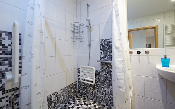 Wheelchair-accessible bathroom in apartment