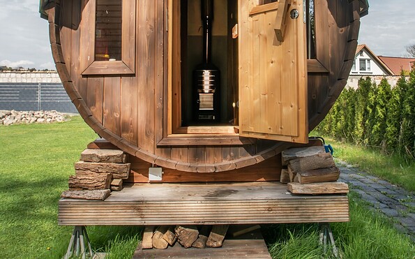 Fasssauna, Foto: P. Grundmann, Lizenz: P. Grundmann