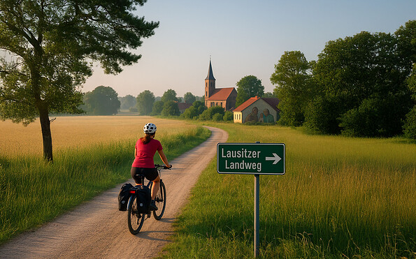 Radweg Lausitzer Landweg, Foto: Stephanie Mai, Lizenz: Stephanie Mai