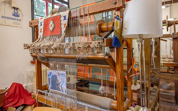 Die Webstühle in der Handweberei, Foto: Martin Karnbach, Lizenz: Gemeinde Schwielowsee
